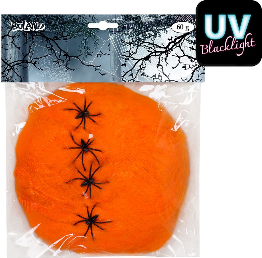 Oranje Spinsel met 4 Spinnen 60G