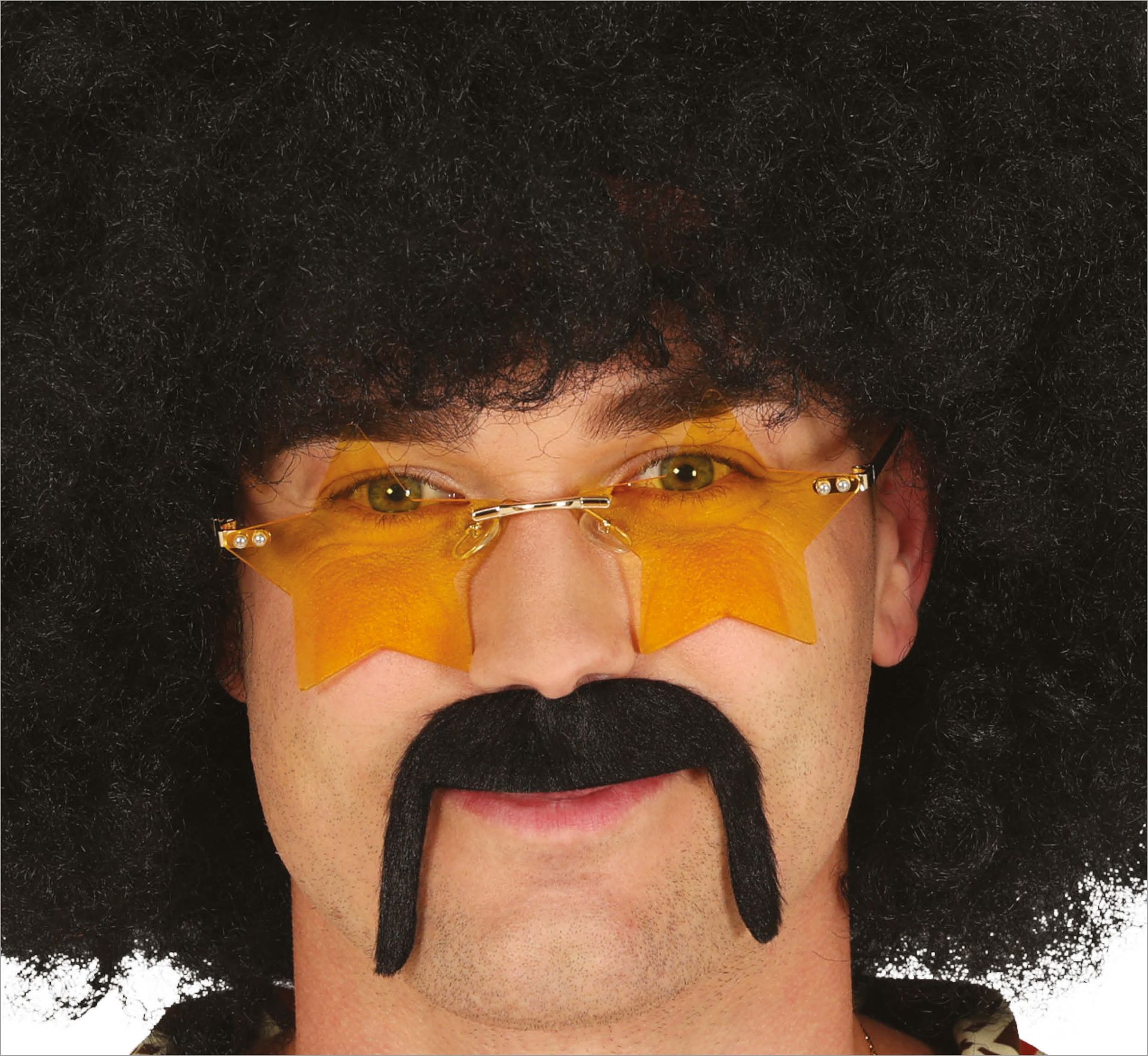 Oranje Sterren Bril Retro 60's Volwassenen