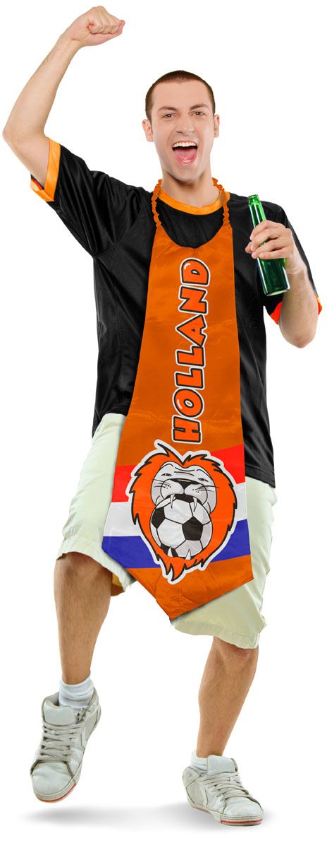 Oranje supporter voetbal XXL stropdas