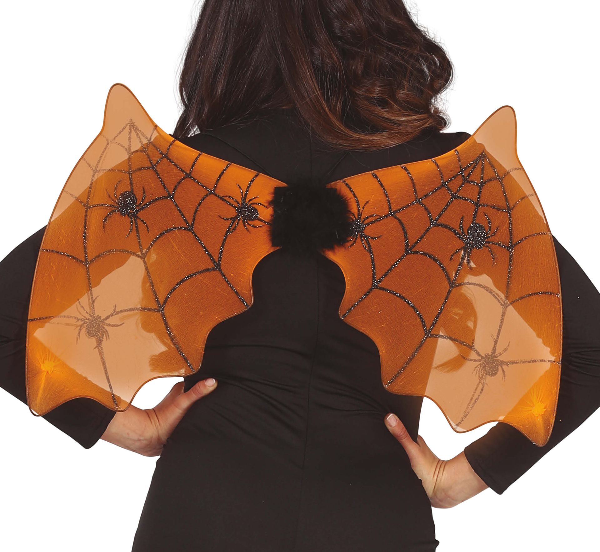 Oranje Vleermuis Vleugels met Glitters