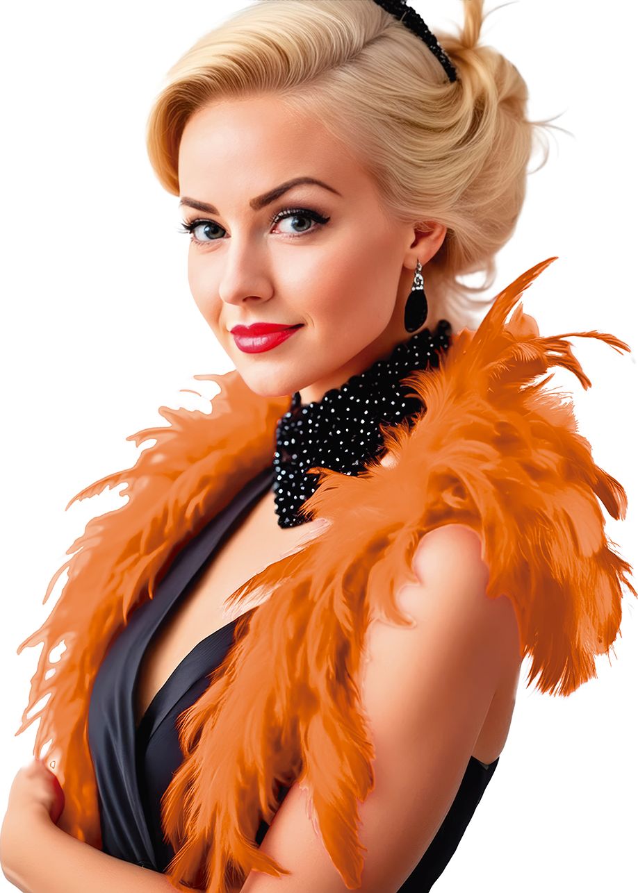 Oranje Volle Veren Boa