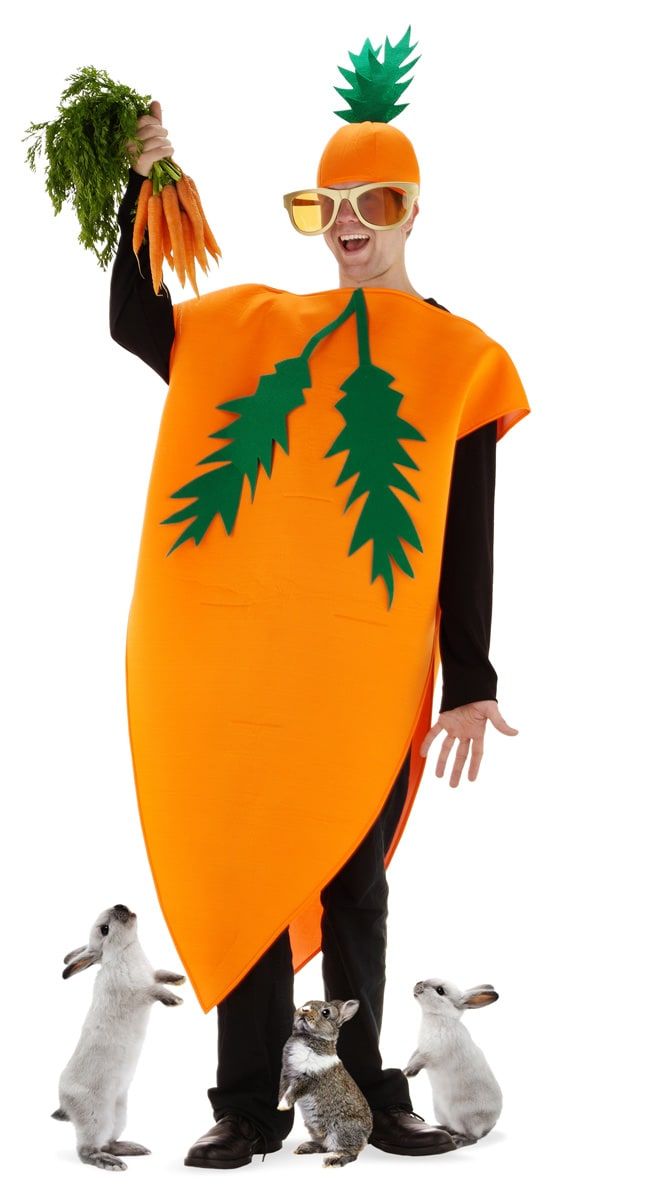 Oranje wortel foam kostuum