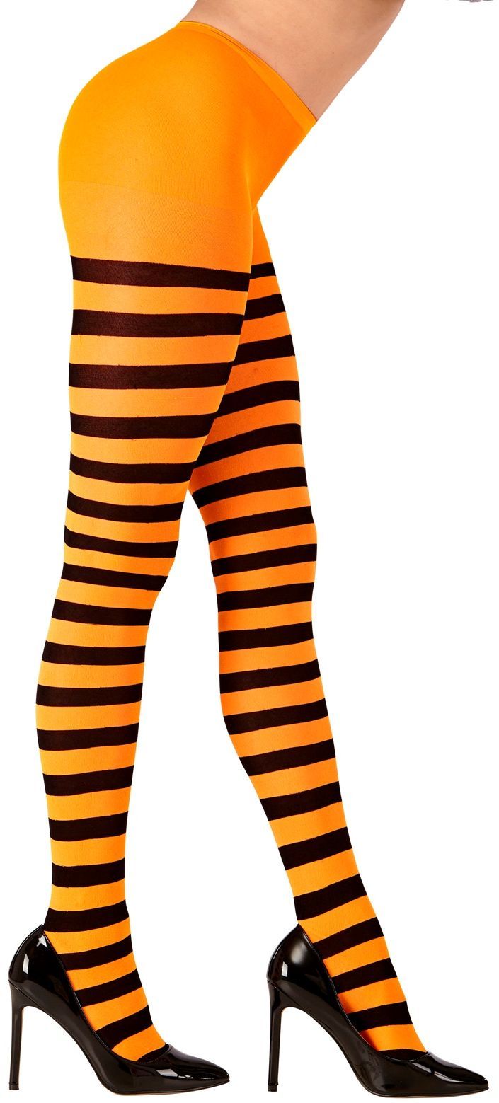 Oranje Zwart Gestreepte Panty