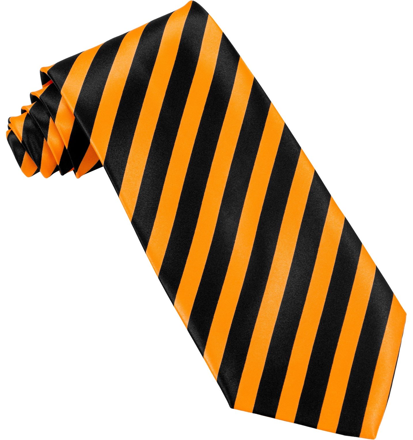 Oranje zwart gestreepte stropdas