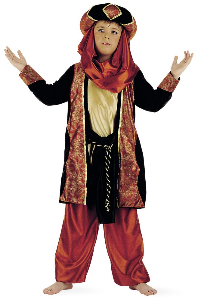 Oranje Zwart Oosters Kostuum Jongens