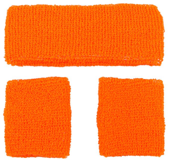 Oranje zweetbanden set