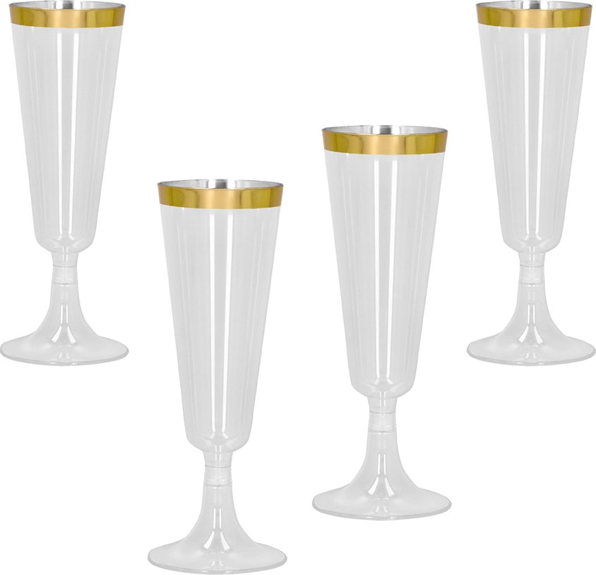 Oud en Nieuw Set 4 Sparkling Champagneglazen Goud
