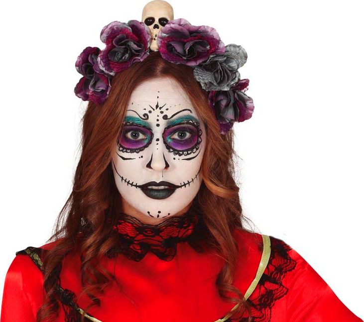 Paars Grijze Bloemen Haarband