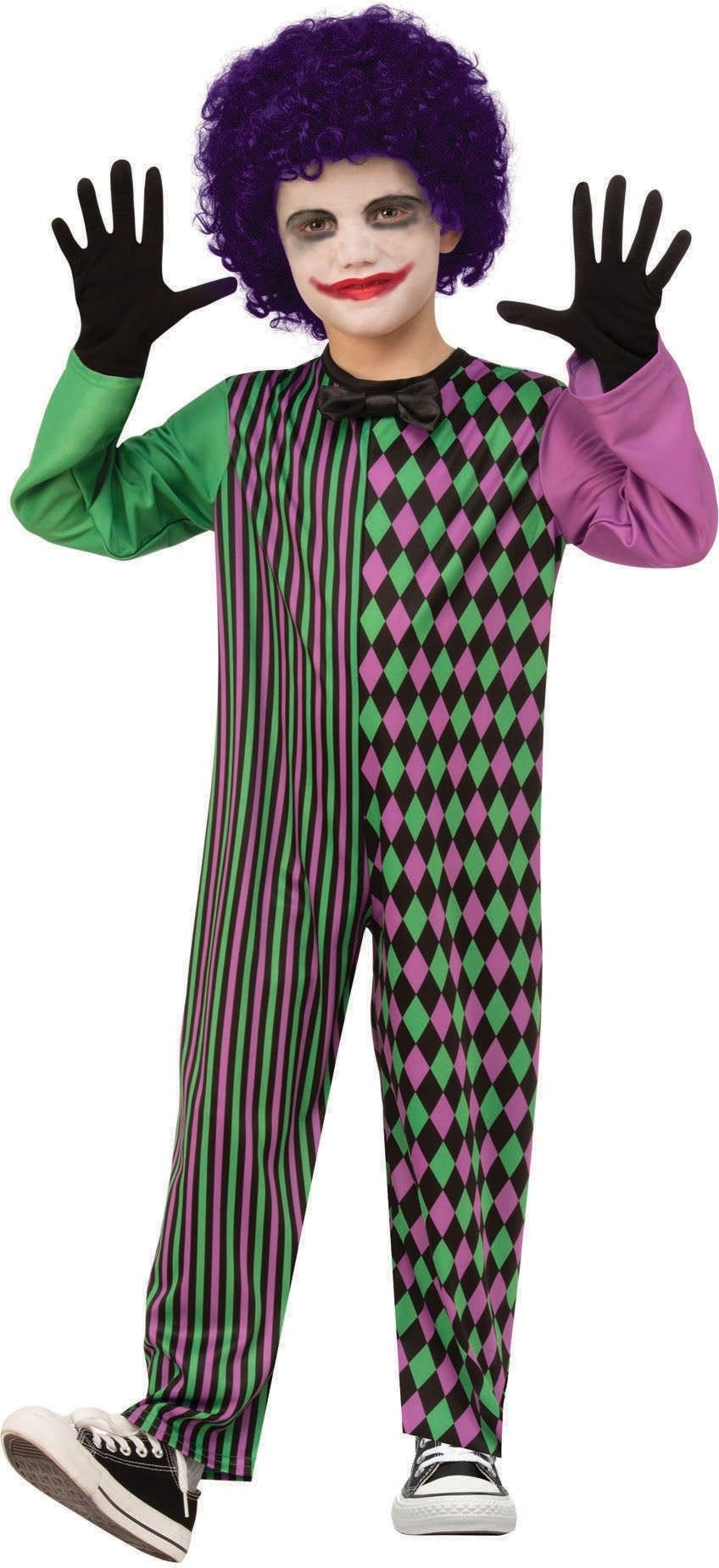 Paars Groene Clown Outfit Kinderen