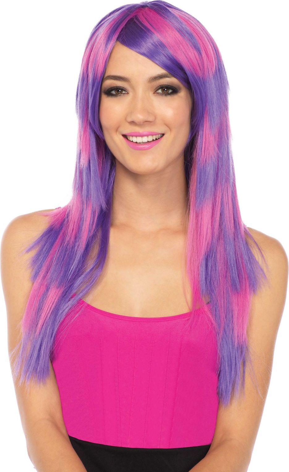 Paars Roze Cheshire Pruik