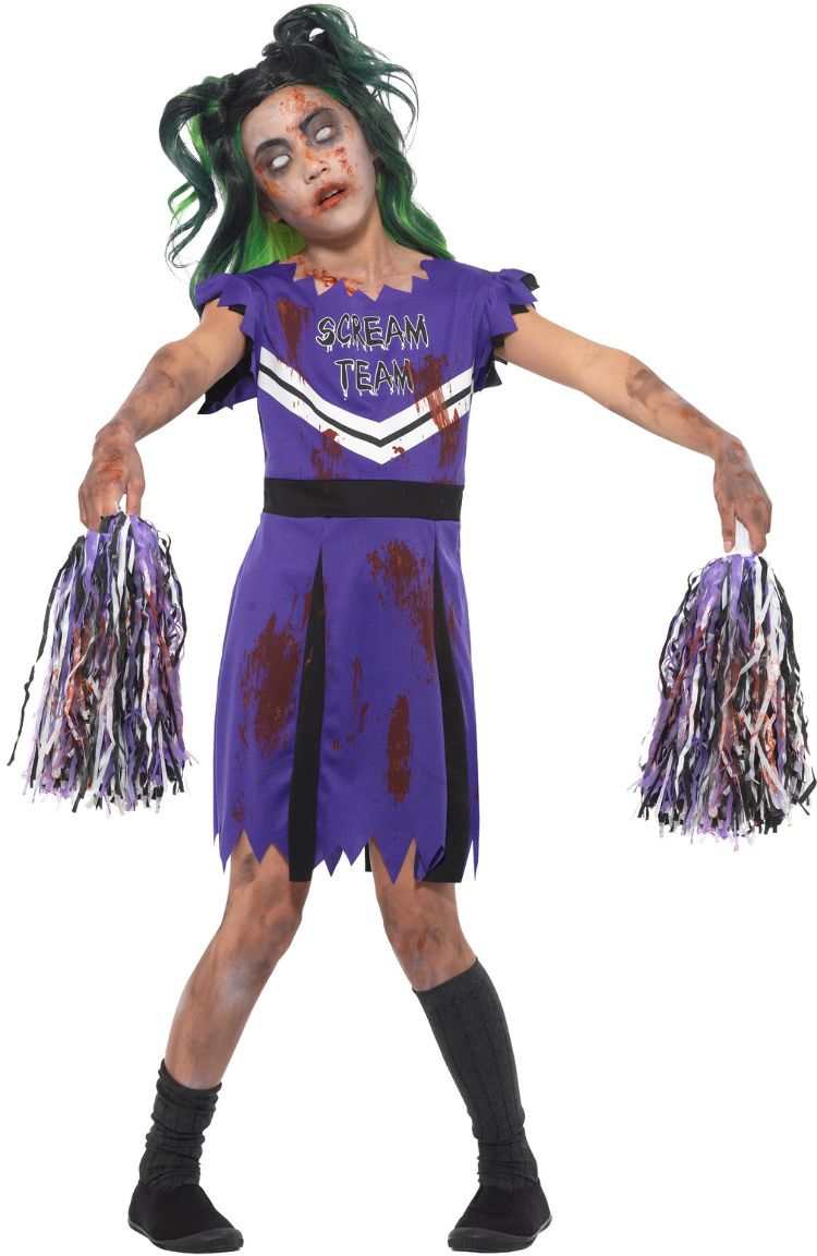 Paarse Cheerleader Scream Team Outfit