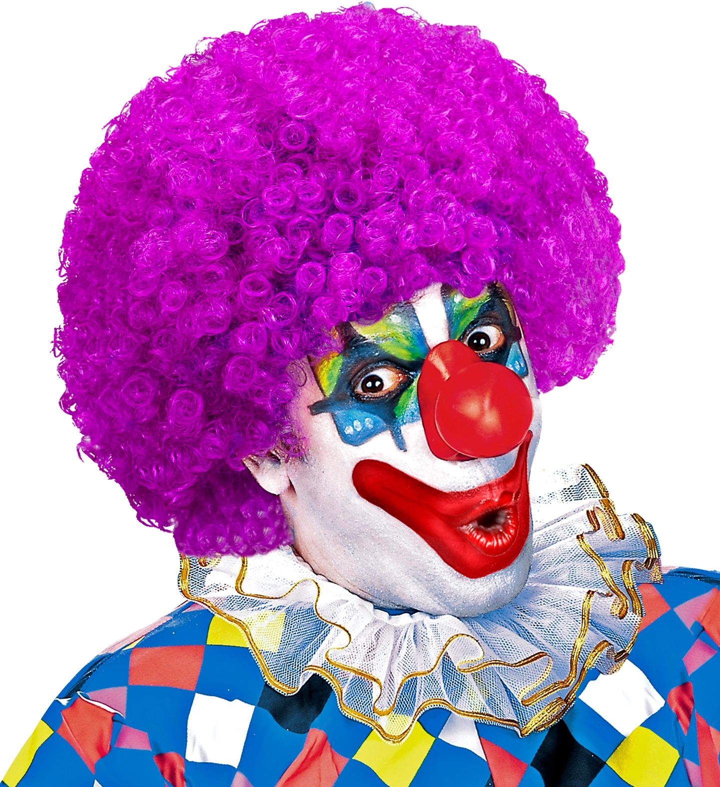 Paarse Clowns Pruik