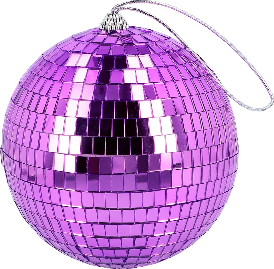 Paarse Disco Bal Decoratie 15cm