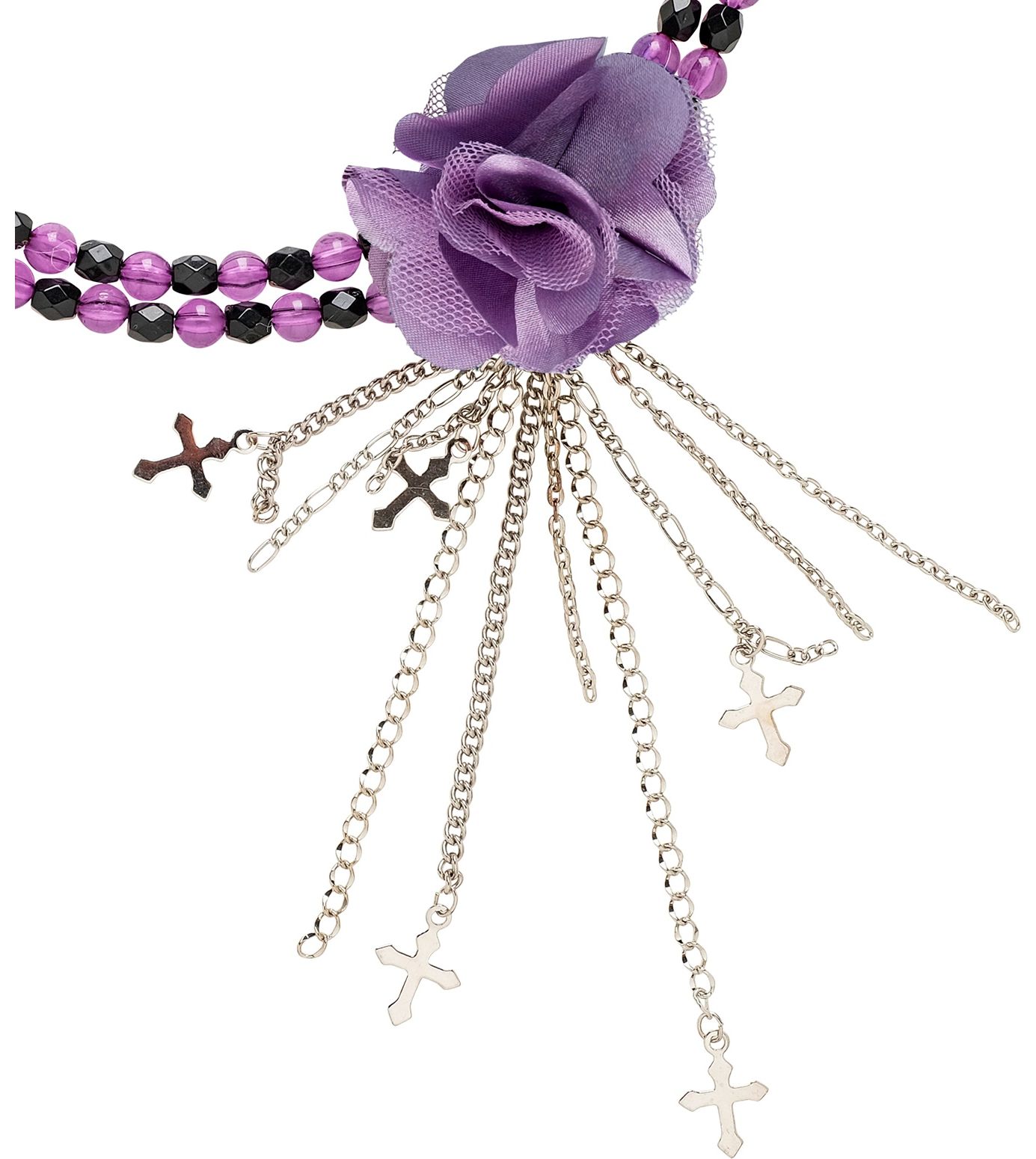 Paarse Gothic Choker met Bloem