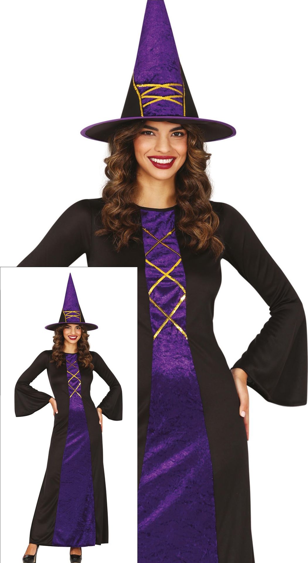 Paarse Halloween Heksenjurk Dames