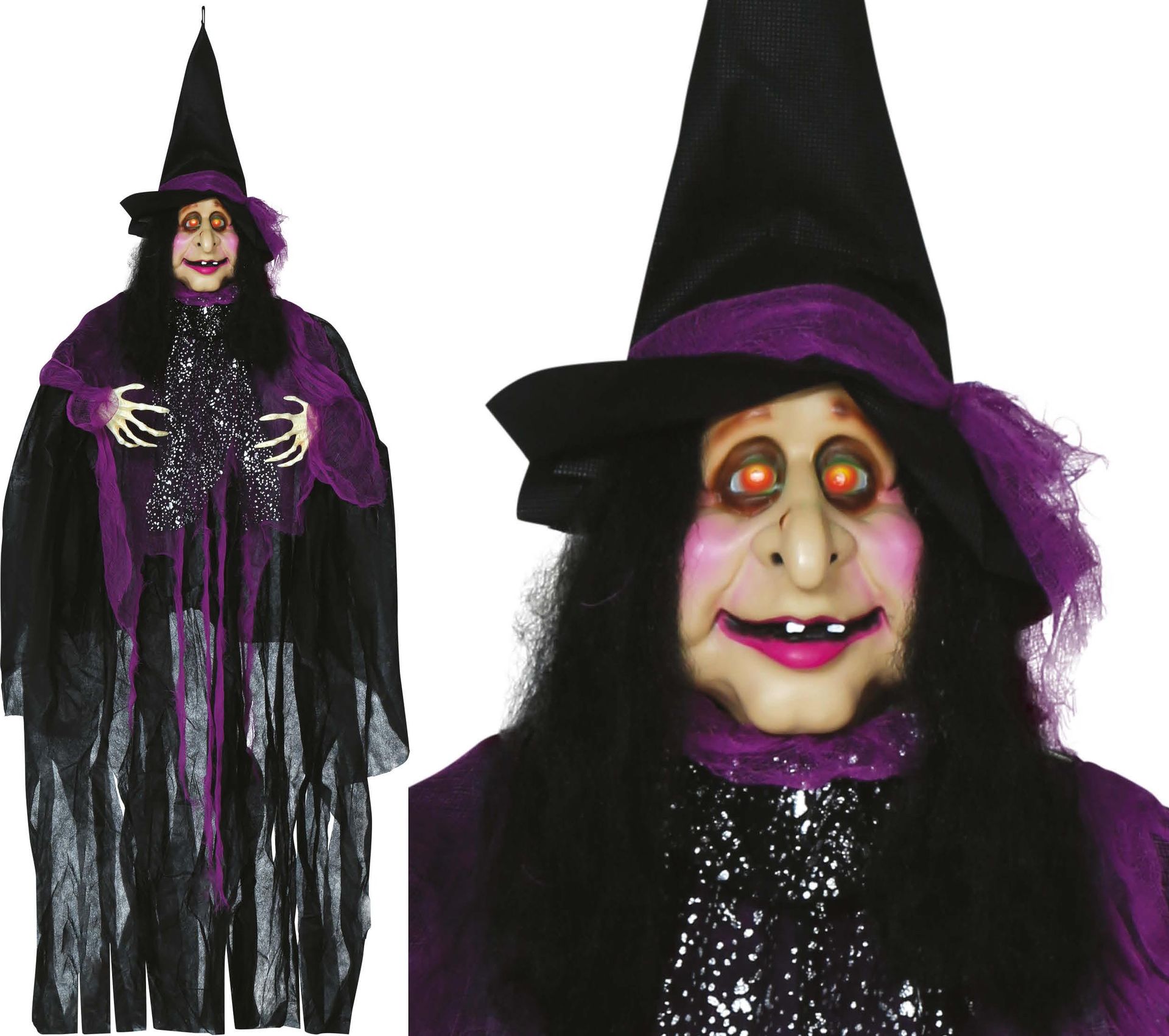 Paarse Heks Hang Decoratie met Licht en Geluid