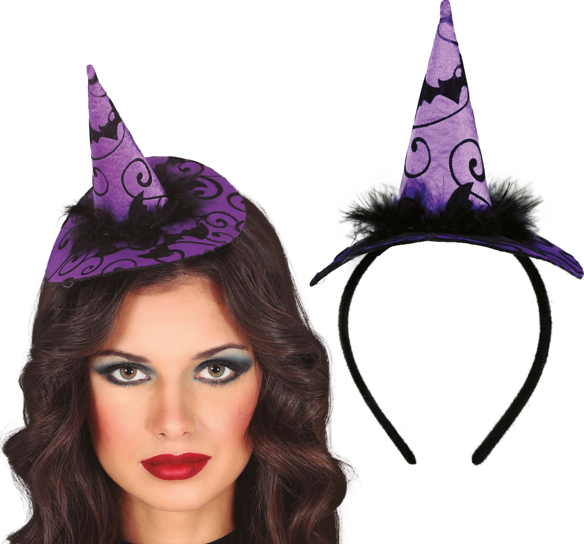 Paarse Heks Minihoedje Haarband