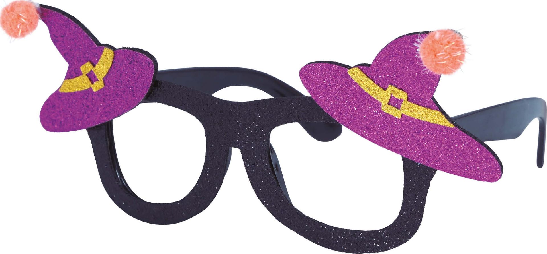 Paarse Heksenhoedjes Glitter Bril