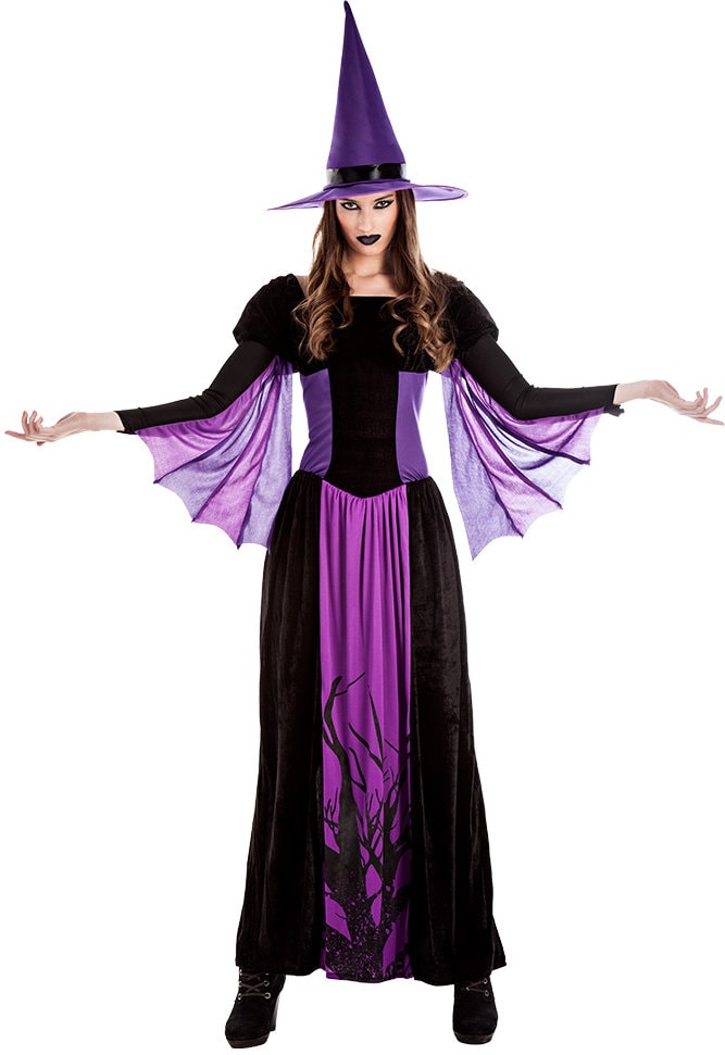 Paarse Heksenjurk Dames Halloween