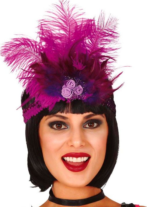 Paarse Hoofdband met Veren