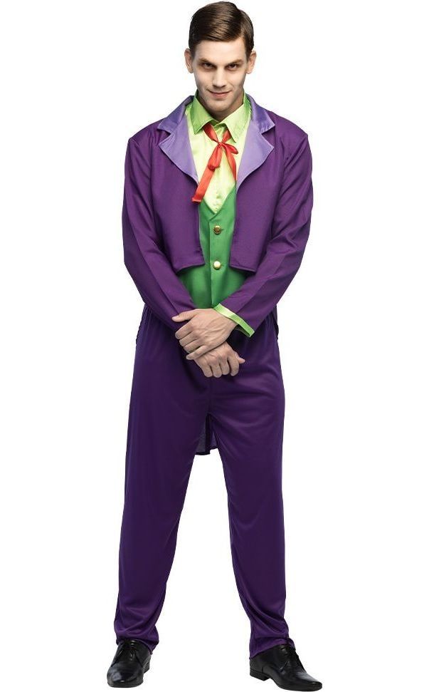 Paarse Joker Halloween Kostuum Tieners