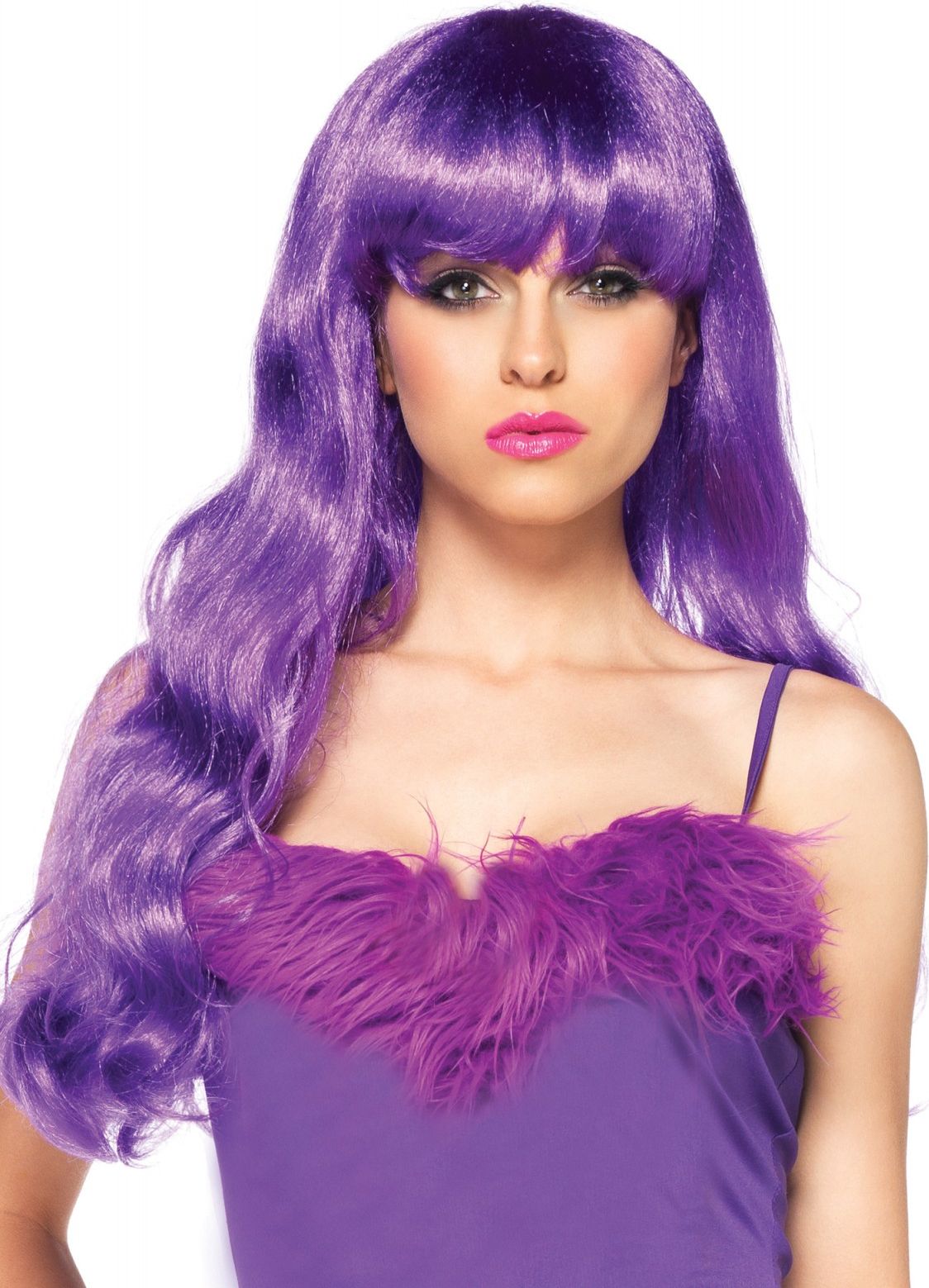Paarse Krullen Pruik