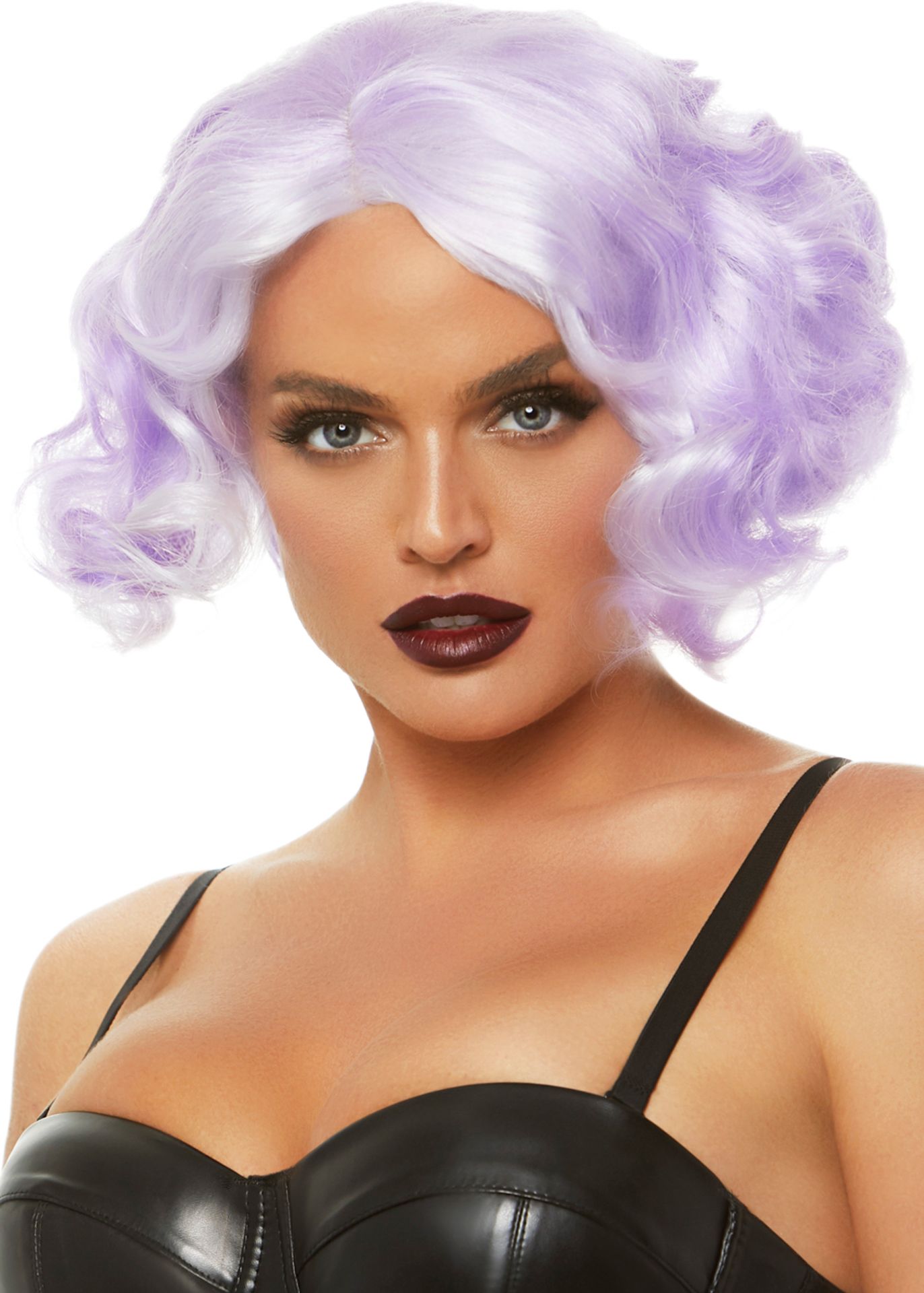 Paarse Krullende Bob Pruik