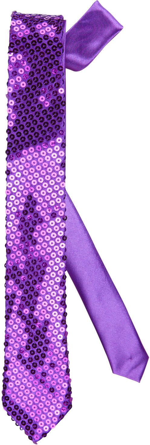 Paarse Pailletten Stropdas Luxe