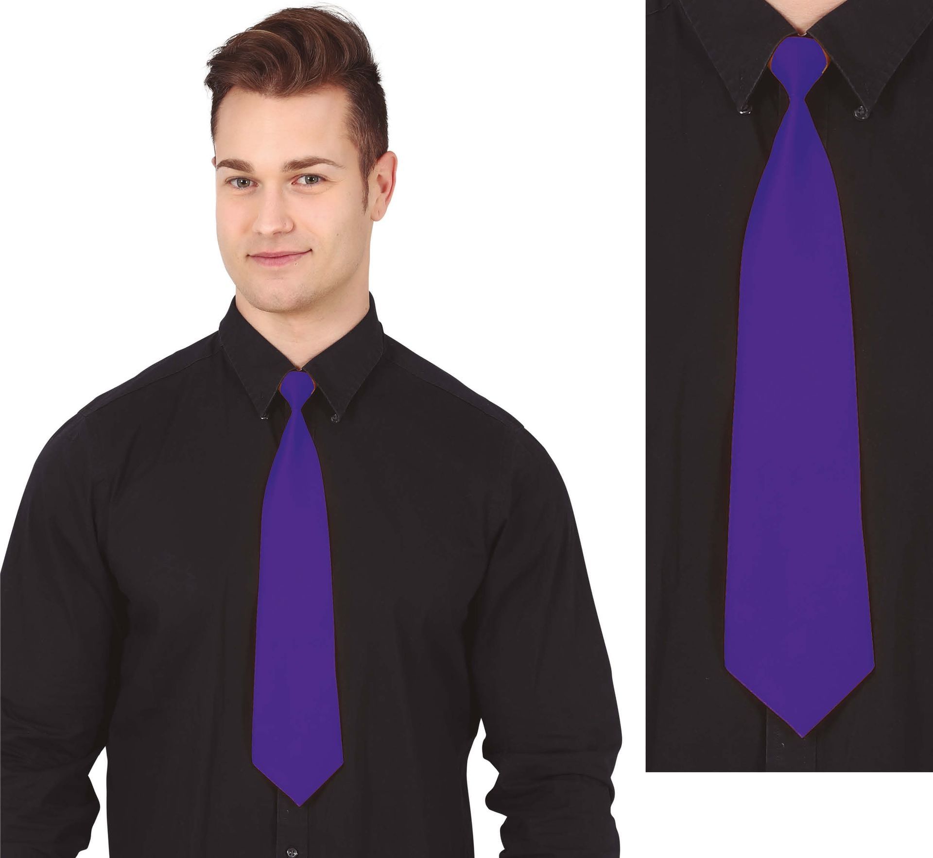 Paarse Retro Stropdas 45cm