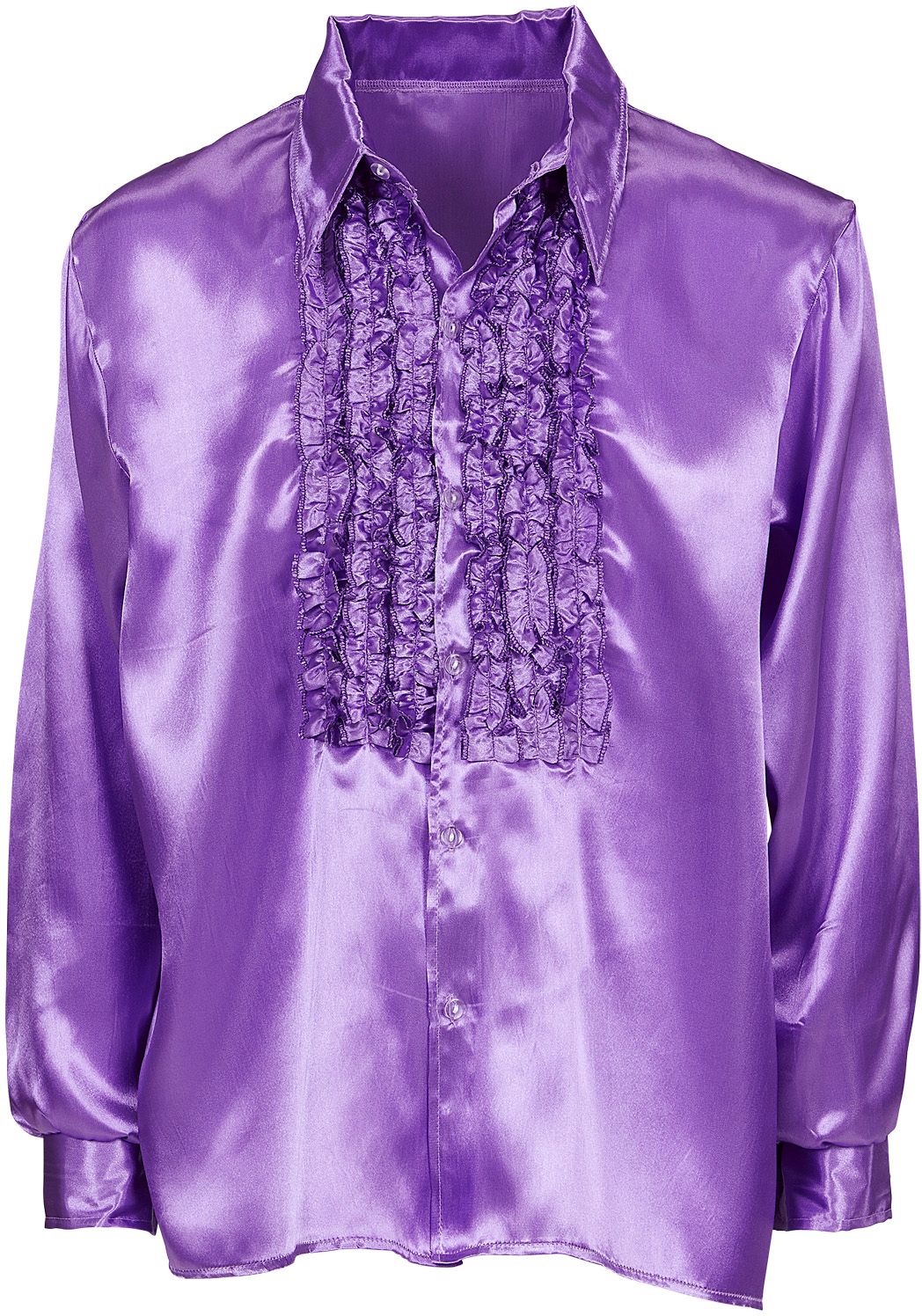 Paarse Satijnen Rouchen Blouse