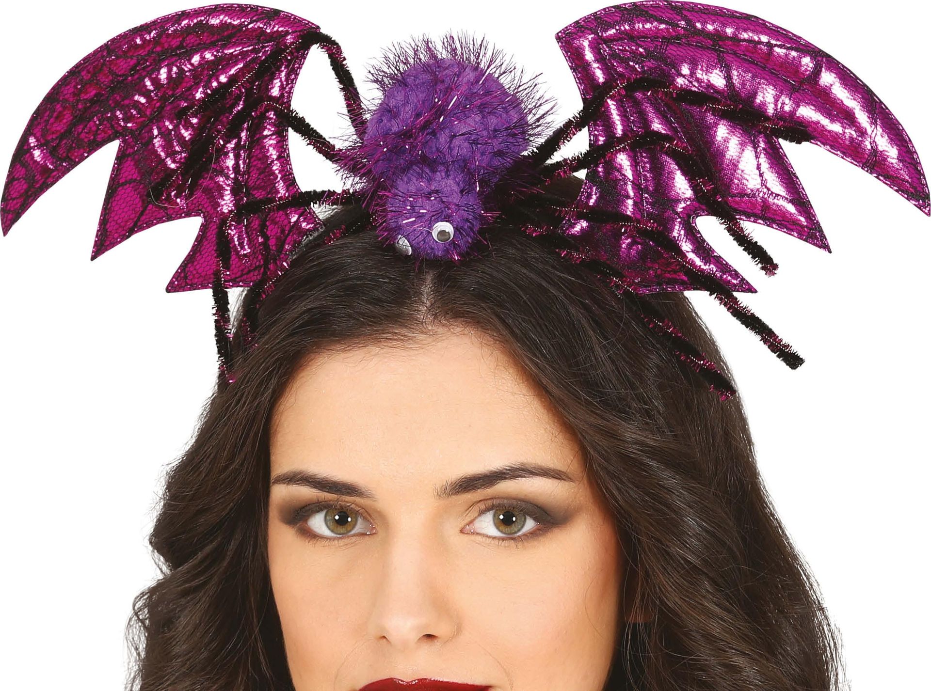 Paarse Vleermuis Haarband met Vleugels