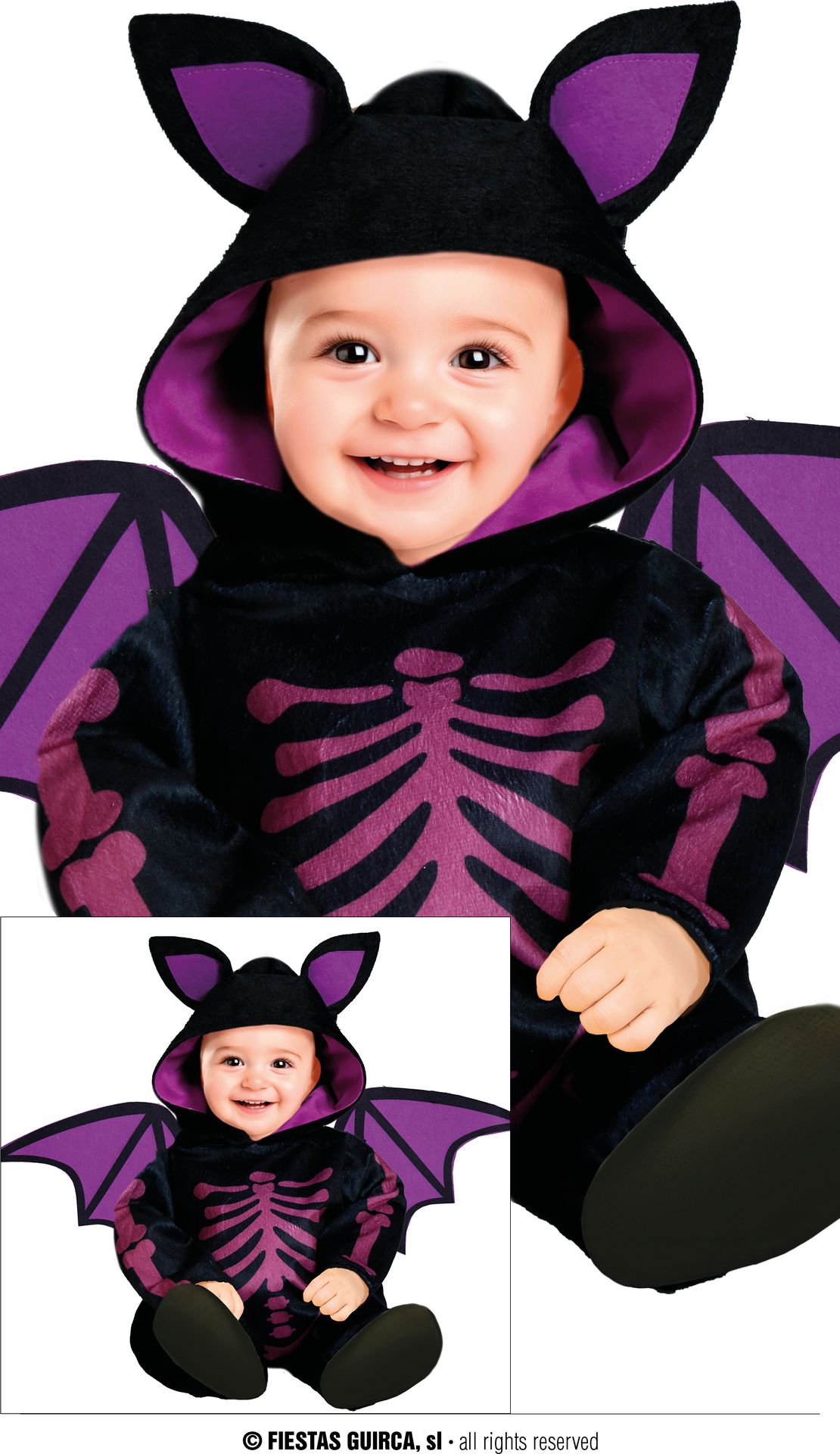 Paarse Vleermuis Onesie Baby