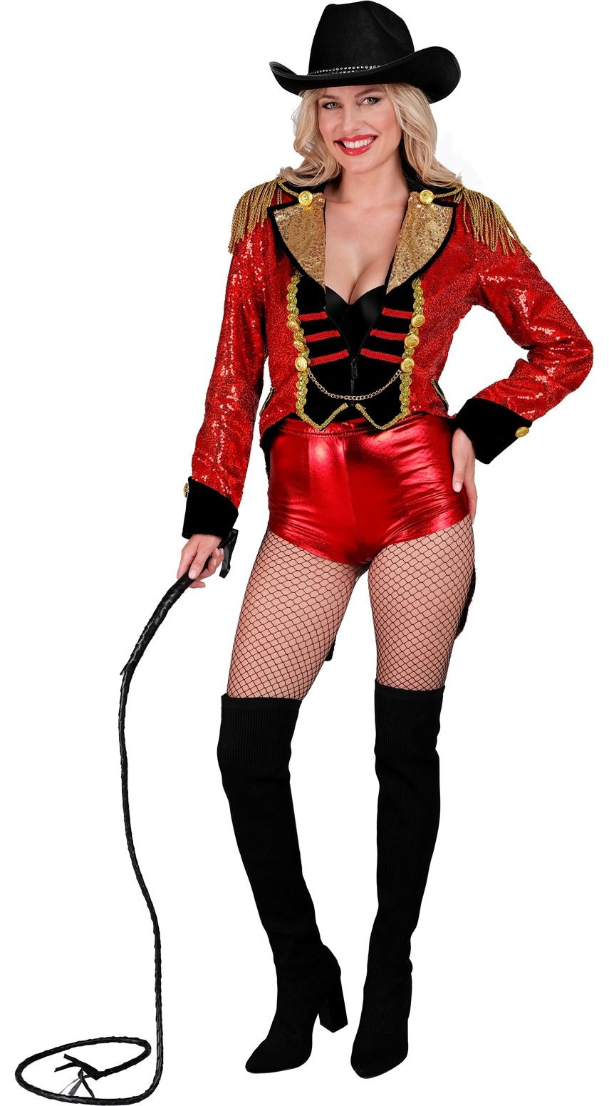 Pailletten Circusdirecteur Jas Rood Dames