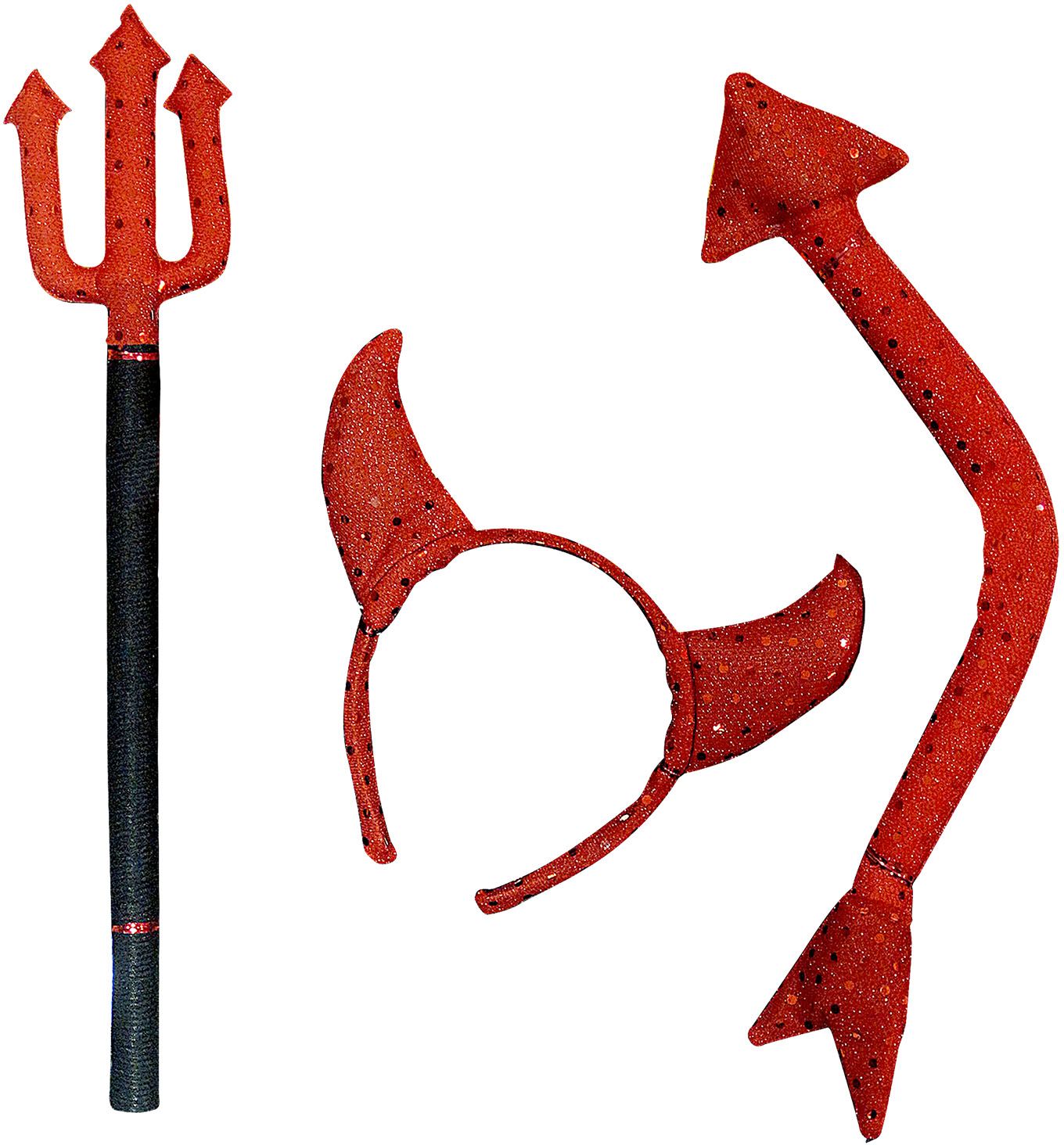 Pailletten Duivel Accessoires Set