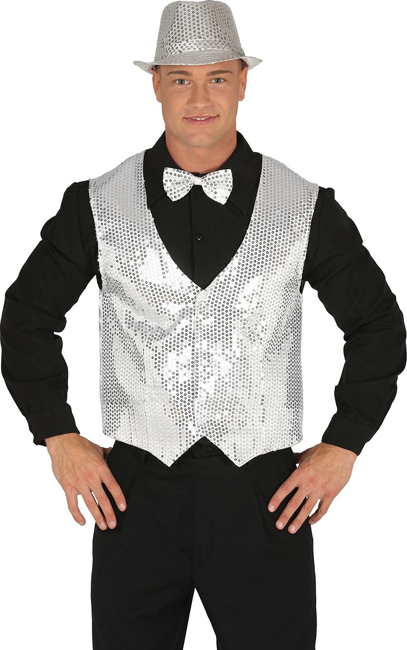 Pailletten Gilet Zilver
