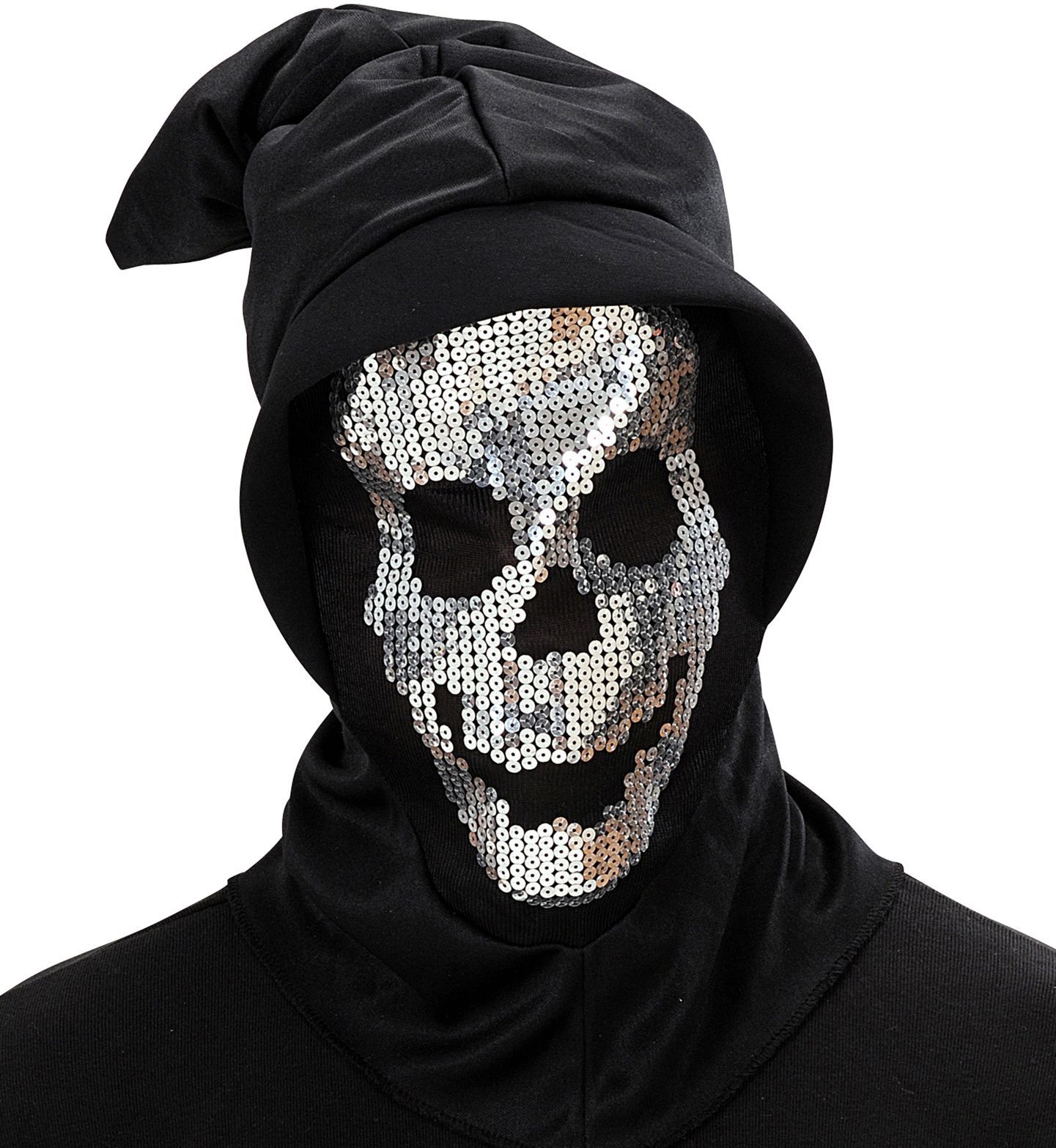 Pailletten Schedelmasker met Kap