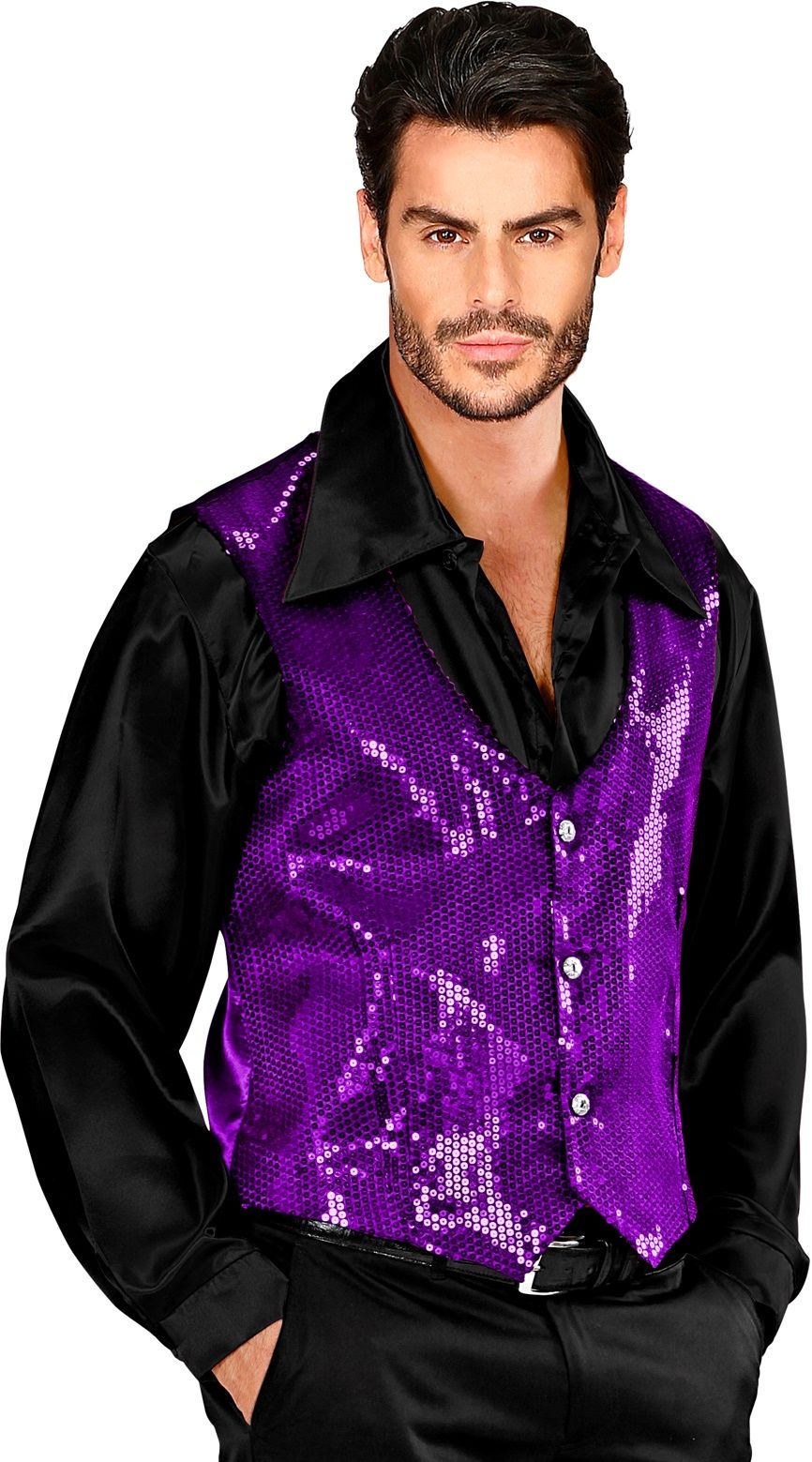 Pailletten Vest Paars