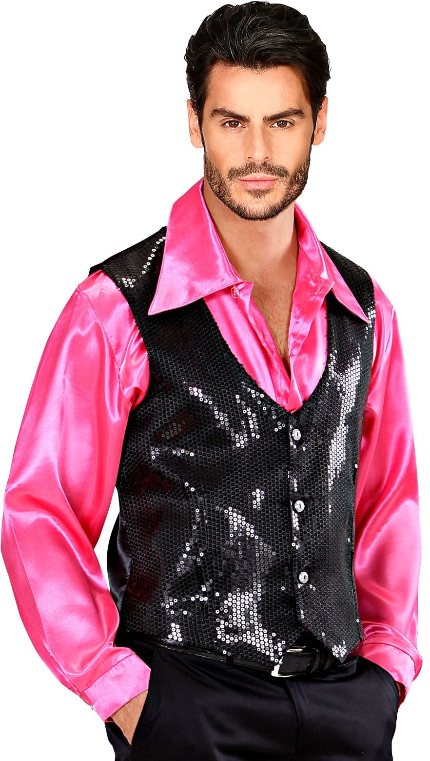 Pailletten Vest Zwart