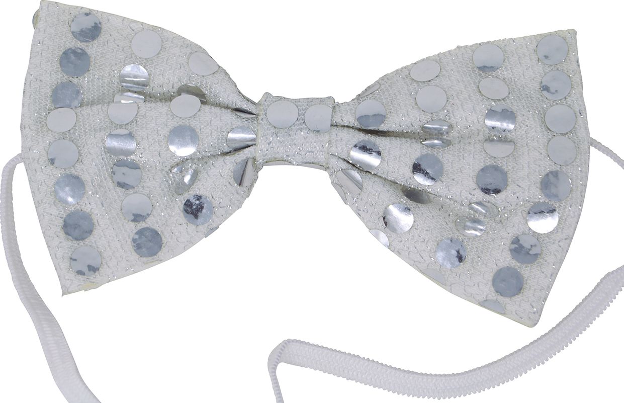 Pailletten Vlinderdas Zilver