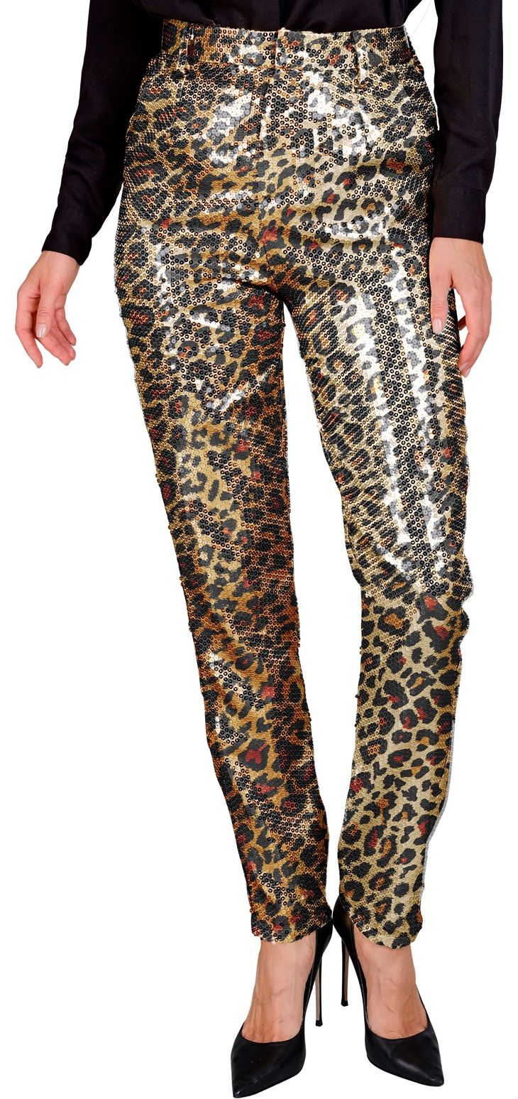 Panterprint Pailletten Broek Dames