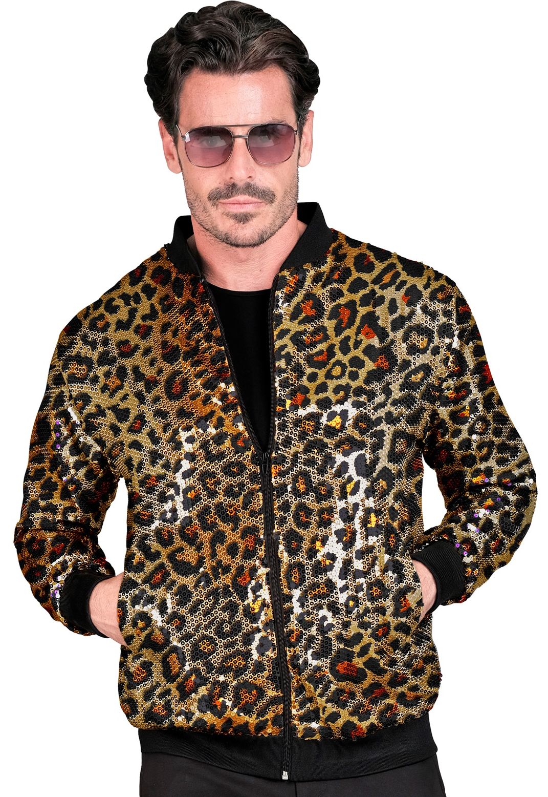 Panterprint Pailletten Foute Trainingsjas