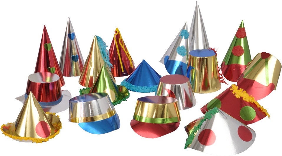 Papieren Metallic Hoedjes Set 36 stuks