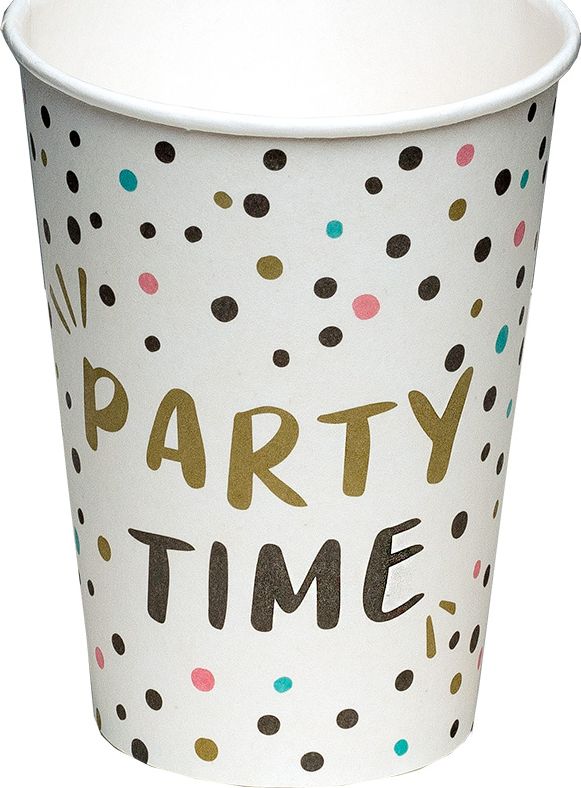 Papieren 'Party Time' Verjaardag Bekertjes 8 Stuks