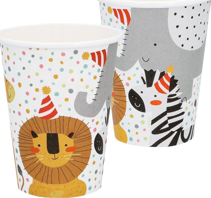 Papieren Safari Bekertjes set Van 8