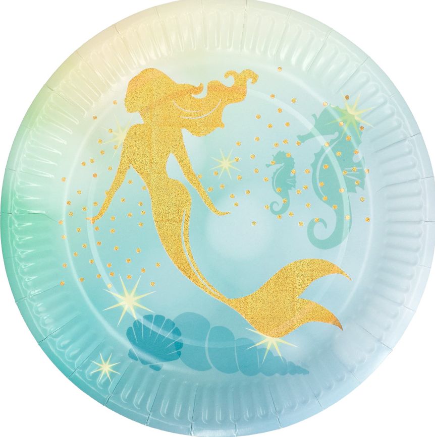 Papieren Zeemeermin Bordjes 10 Stuks