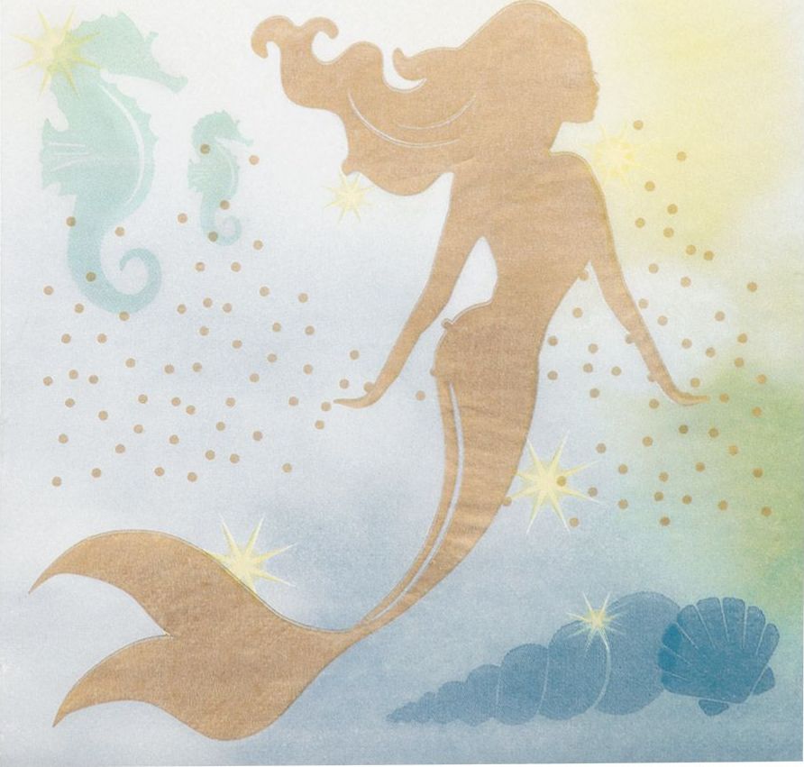 Papieren Zeemeermin Servetten 20 Stuks