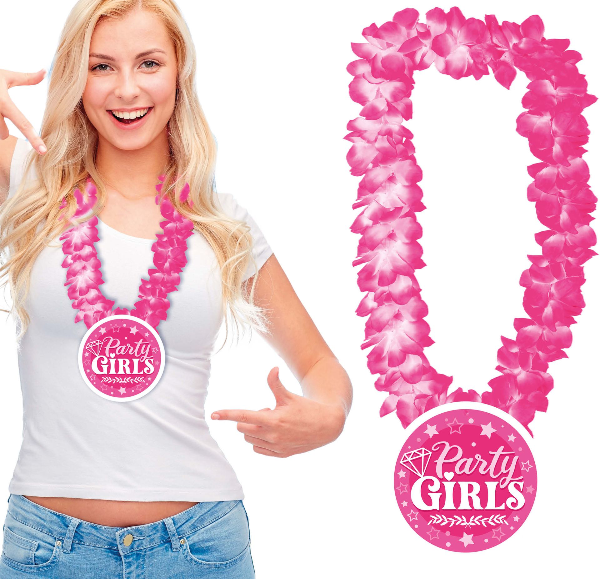 Party Girls Roze Hawaï Ketting