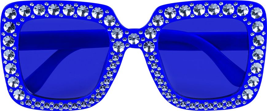 Partybril Bling Bling Blauw