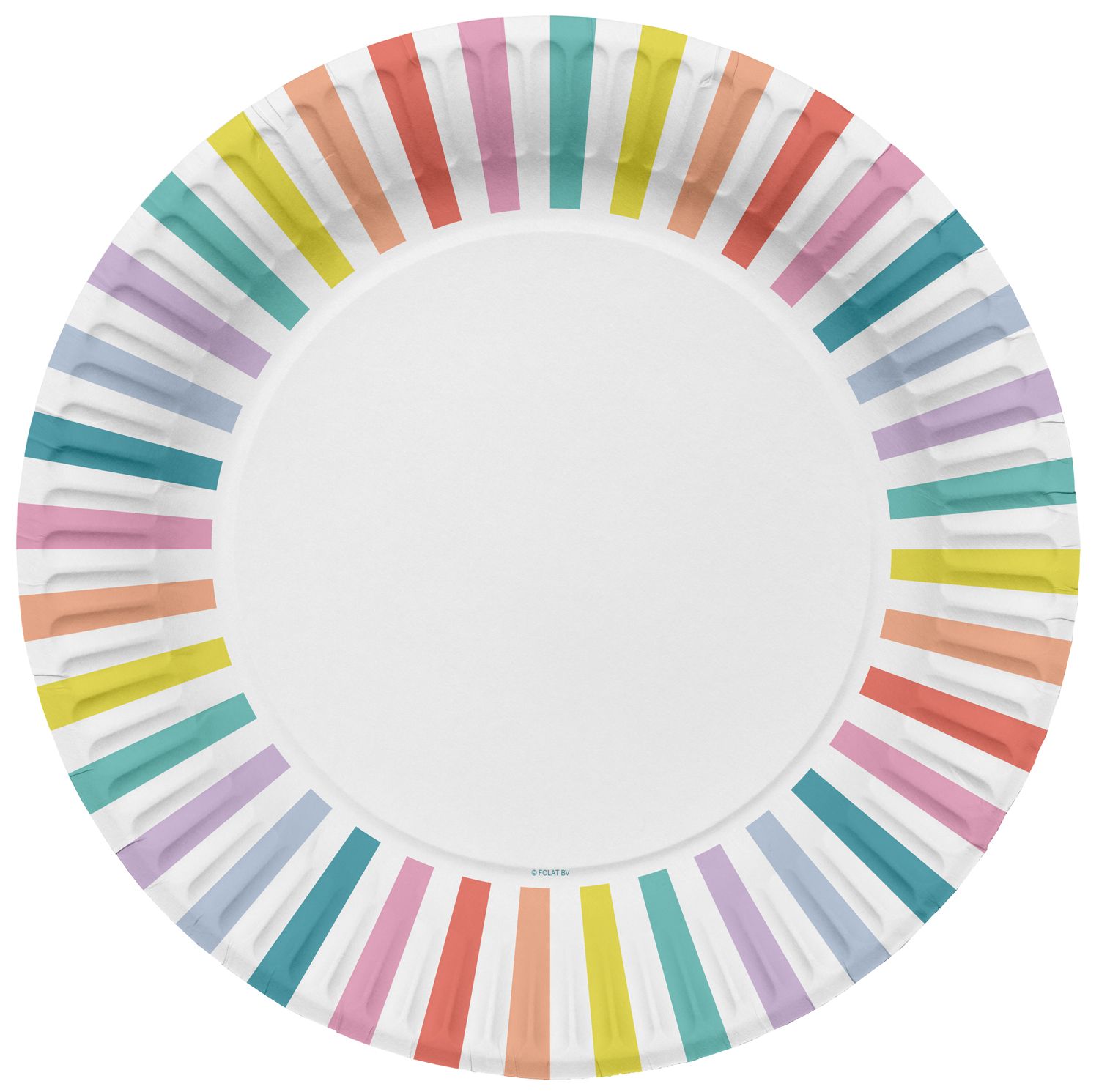 Pastel Kleurrijke Streepjes Verjaardag Bordjes 8 Stuks