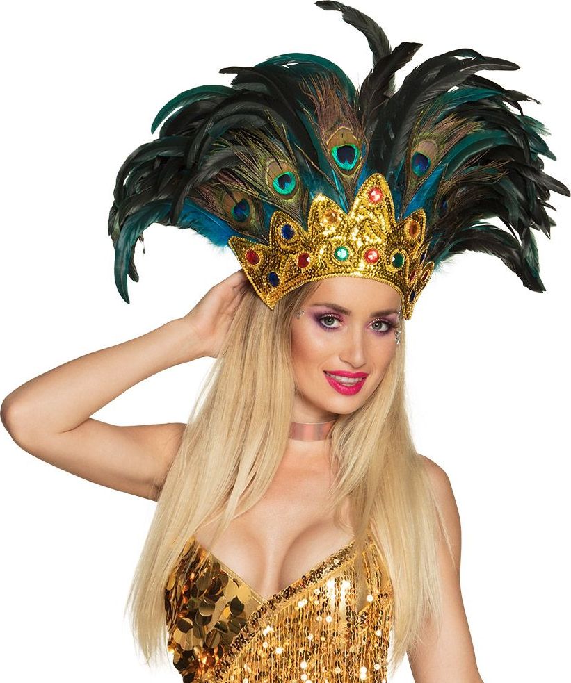 Pauwenkoningin Luxe Hoofdtooi